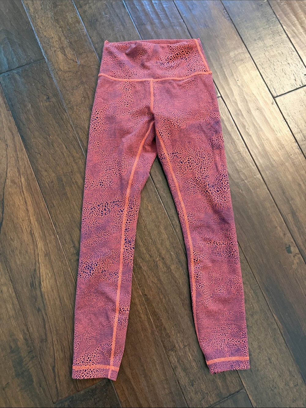 lululemon athletica Pink and Orange Patterned High-Rise Leggings